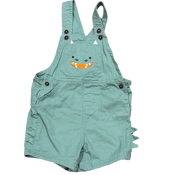 24M Green Dinosaur Short Sleeve Overall Shorts set for boys size - Picture 3 of 5